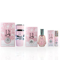 YARA Eau De Parfum Spray 100ML, EDP Spray 50ML & Roll-On Perfume Oil 10ML - For Women by Lattafa. (ELEGANT COLLECTION)