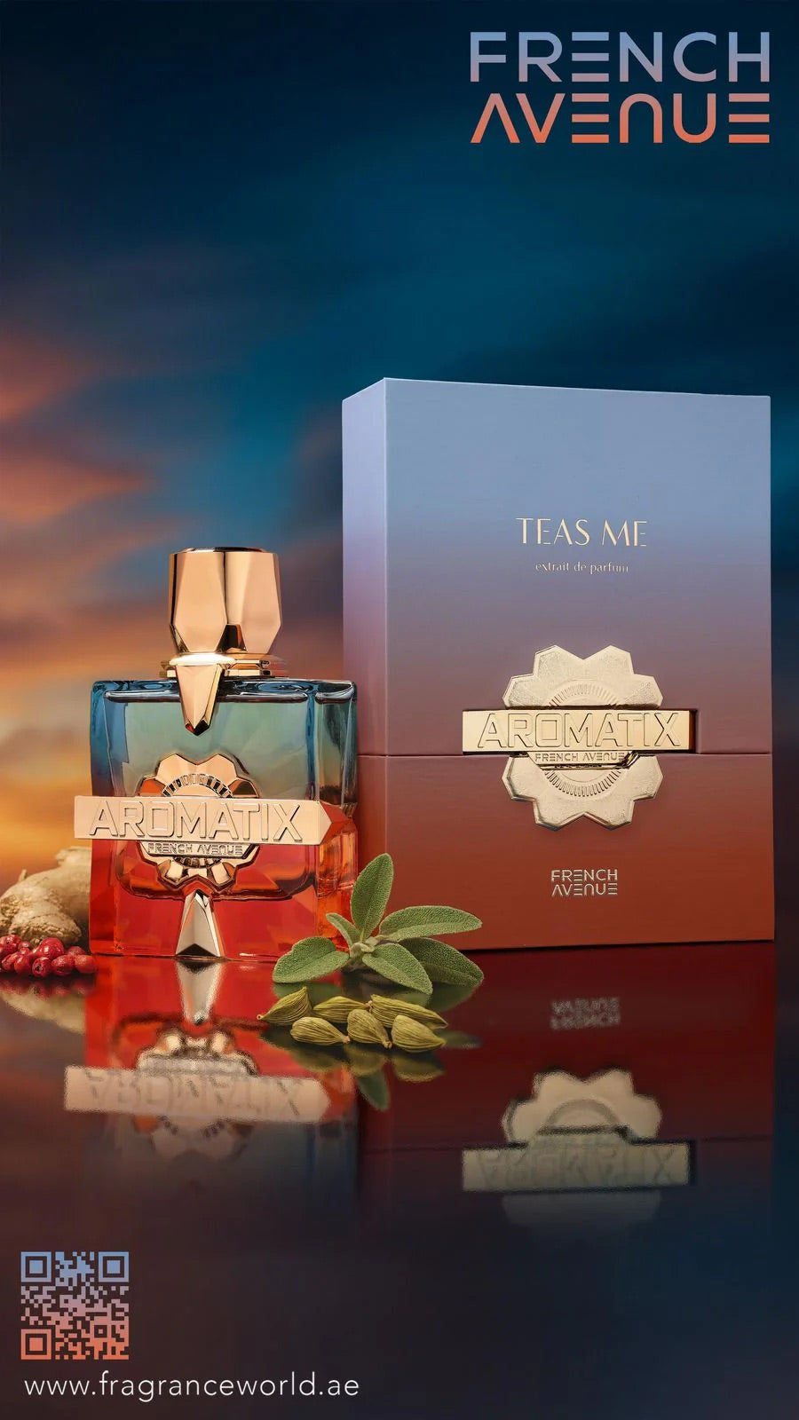 Teas Me Aromatix X French Avenue Oriental Woody Fragrance for Women and Men with Lime and Ginger Notes