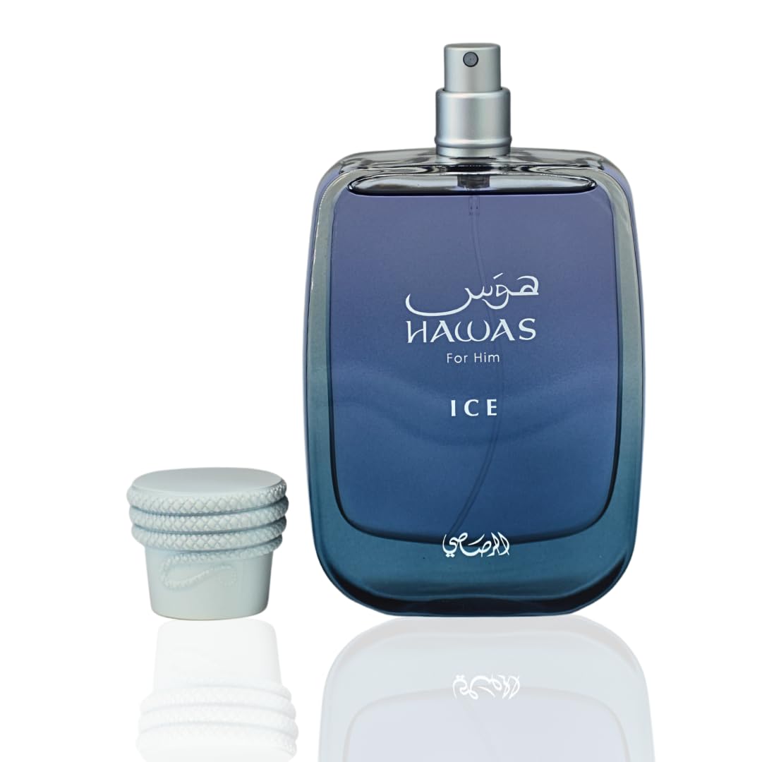 Rasasi Hawas Ice For Men - Eau de Parfum 100ML (3.4 Oz) Premium Arabian Perfume for Men, Elegant Scent for Long-Lasting Fragrance - Ultimate Modern Men Perfumes For Special Occasions & Everyday Style
