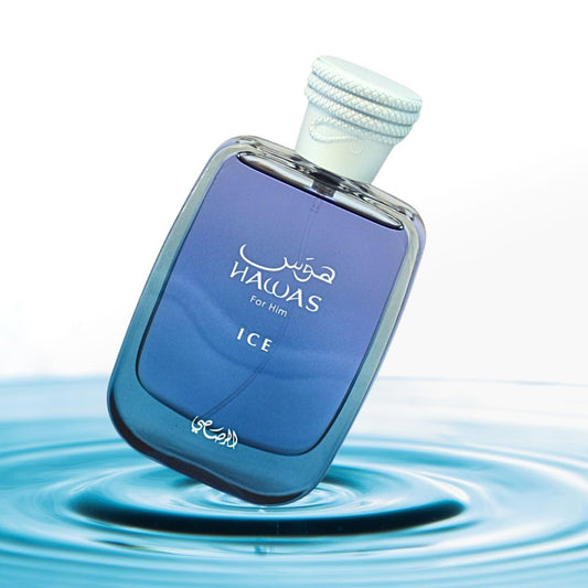 Rasasi Hawas Ice For Men - Eau de Parfum 100ML (3.4 Oz) Premium Arabian Perfume for Men, Elegant Scent for Long-Lasting Fragrance - Ultimate Modern Men Perfumes For Special Occasions & Everyday Style