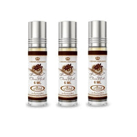 Al Rehab Choco Musk Concentrated Perfume 0.2 oz / 6 ml Unisex Roll On Pack of 3