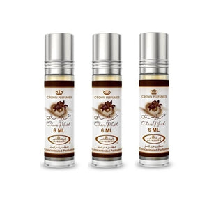 Al Rehab Choco Musk Concentrated Perfume 0.2 oz / 6 ml Unisex Roll On Pack of 3