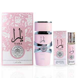 Yara For Women EDP Spray 100ML (3.4 OZ) Lattafa Yara EDP 3.4 Fl Oz + Yara Perfume Oil 0.34 Fl Oz Bundle