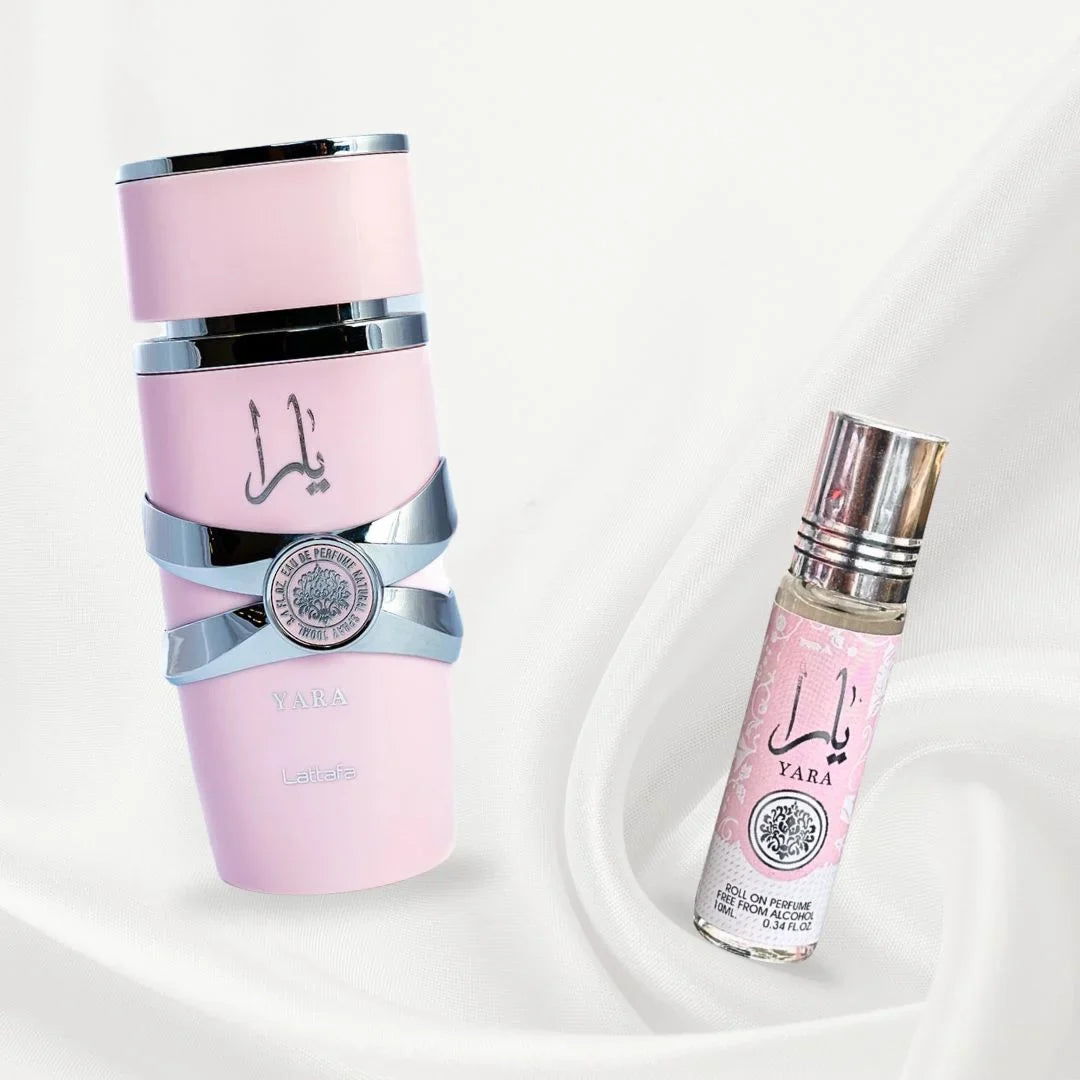 Yara For Women EDP Spray 100ML (3.4 OZ) Lattafa Yara EDP 3.4 Fl Oz + Yara Perfume Oil 0.34 Fl Oz Bundle