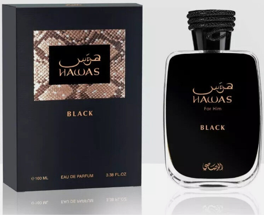 Hawas Black EDP Perfume By Rasasi 3.4oz / 100ml